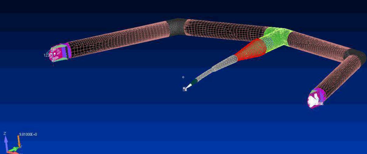 Modèle EF bras et dard motorisé support maquette en soufflerie